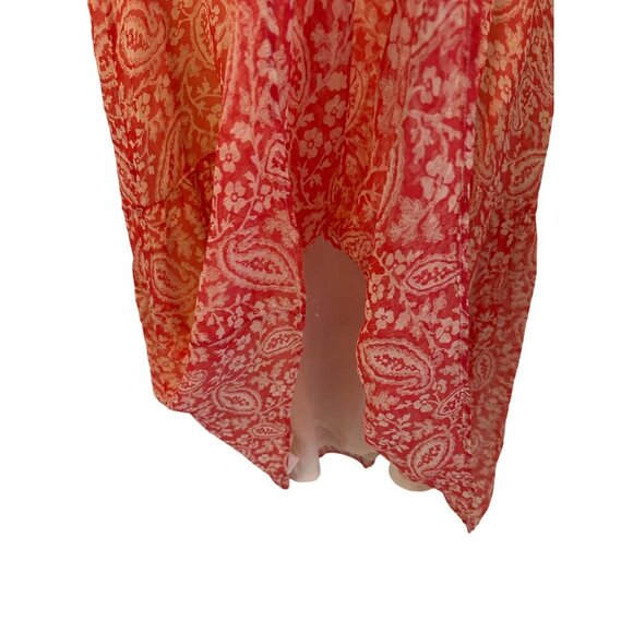 Pablo Dress Red Paisley & Floral Short Sleeve Buttoned Midi Summer  Size 36 - Picture 9 of 10